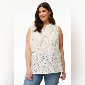 Laura Plus BNWT Sleeveless Evelet Blouse size 14